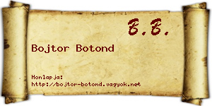 Bojtor Botond névjegykártya